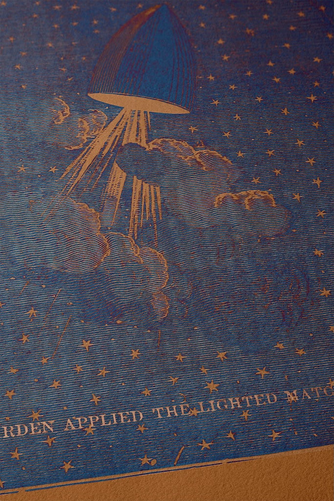 Jules Verne space travel illustration from Around the Moon