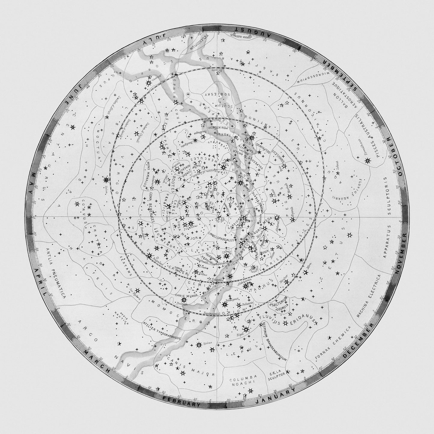 Transparent chart of Heavens, 1851 BW